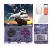 Prede Miyoo Mini Plus Handheld Game Console, 3.5-inch 640 * 480 IPS Screen 3000mAh, Portable Rechargeable Hand Held Games Consoles-Purple||64G