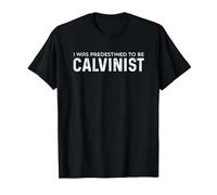 Predestined Calvinist Tshirt for Christians Love John Calvin T-Shirt, Men, Black, 5X-Large