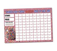 Predict How Many Sweets in the Jar Fundraising Game, 100-Name Scratch Card, A4 Size
