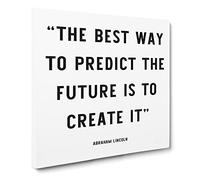 Predict The Future Modern Typography Quote Canvas Print | Gallery Wrapped 30mm Frame Wall Art | 20x20 inches | Ready to Hang | Modern Typography Picture | Living Room Bedroom Lounge Office
