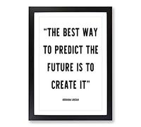 Predict The Future Typography Framed Print | A2 Black Framed Wall Art | Ready to Hang | Modern Positive Affirmations Picture | Living Room Bedroom Lounge Office