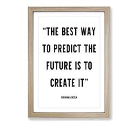 Predict The Future Typography Framed Print | A2 Oak Framed Wall Art | Ready to Hang | Modern Positive Affirmations Picture | Living Room Bedroom Lounge Office