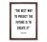 Predict The Future Typography Framed Print | A2 Walnut Framed Wall Art | Ready to Hang | Modern Positive Affirmations Picture | Living Room Bedroom Lounge Office