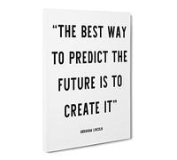 Predict The Future Typography Quote Canvas Print | Gallery Wrapped 30mm Frame Wall Art | 24x16 inches | Ready to Hang | Modern Typography Picture | Living Room Bedroom Lounge Office