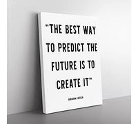 Predict The Future Typography Quote Canvas Wall Art Print Ready to Hang, Framed Picture for Living Room Bedroom Home Office Décor, 60x40 cm (24x16 Inch)