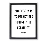 Predict The Future Typography Quote Framed Print | A4 Black Framed Wall Art | Ready to Hang | Modern Positive Affirmations Picture | Living Room Bedroom Lounge Office