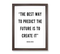 Predict The Future Typography Quote Framed Print | A4 Walnut Framed Wall Art | Ready to Hang | Modern Positive Affirmations Picture | Living Room Bedroom Lounge Office