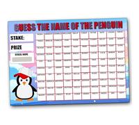 Predict the Penguin Name Christmas Fundraising Game, 100-Name Scratch Card, A4 Size, Fundraising Game for Christmas Fetes and Fairs
