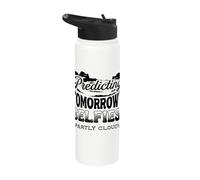 Predicting Tomorrows Selfies Partly Cloudy Meteorologist Stainless Steel Insulated Water Bottle
