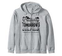 Predicting Tomorrows Selfies Partly Cloudy Meteorologist Zip Hoodie