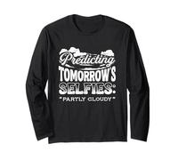 Predicting Tomorrows Selfies Partly Cloudy Weatherman Long Sleeve T-Shirt