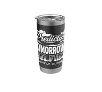 Predicting Tomorrows Selfies Partly Cloudy Weatherman Stainless Steel Insulated Tumbler