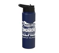 Predicting Tomorrows Selfies Partly Cloudy Weatherman Stainless Steel Insulated Water Bottle