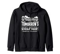 Predicting Tomorrows Selfies Partly Cloudy Weatherman Zip Hoodie