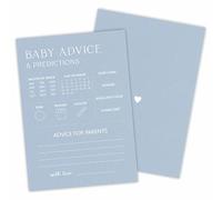 Prediction & Advice Game Kits For Baby Shower - Minimalism Sky Blue - 30 Fill In The Blank Game Cards Each Set, Gender Reveal, Gender Neutral，Party Favor & Supplies - B02
