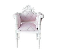predolo 1:12 Scale Dollhouse Living Room Chair Handmade Miniature Historical couch Carved Details Pink Dollhouse Armchair for Collectors, Hobbyists