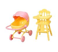 predolo 1:12 Scale Miniature High Chair And, Realistic Decorative Elements, Photo Prop for Playhouse, Micro Landscape, yellow