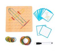 predolo 1 Piece Sensory Toys Wooden Math Geometric Pattern Board Manipulatives Fine Motor Skills Creativity Cognitive Development Problem Solving Hand Eye, Large Geoboard (64 pegs)