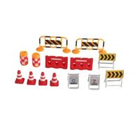 predolo 14 Miniature Traffic Sign Models, Warning Toy, Recognizes Color, Mini Construction Toy for Kids