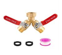 predolo 2 Way Garden Hose Splitter, 3/4" Brass Faucet Connector, Outdoor Y Valve, Water Tap Splitter, US