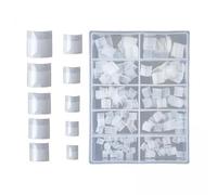 predolo 200-Piece Square French Nail Tips Short Acrylic False Nails - Luxe Beauty Assortment, 2 Pcs