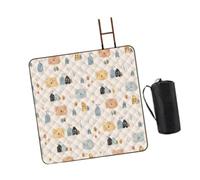 predolo 200 X 200 Cm Foldable Picnic Blanket for The Beach, Ideal for Parties And Classes, Cabin Pattern