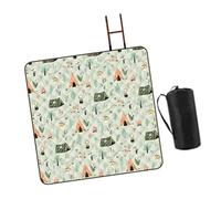predolo 200 X 200 Cm Foldable Picnic Blanket for The Beach, Ideal for Parties And Classes, Camping Tent Pattern
