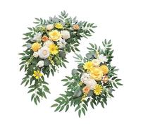 predolo 2Pcs for Wedding Arch with Greenery for Event Setup, Yellow White