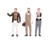 predolo 3Pcs 1/64 Scale Figures People Resin Figurines Collections Hand Painted