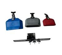 predolo 4", 5" And 6" Cowbells, Latin American Percussion Instrument, Professional Drum Block with Mounting Rod Clamp for, blue red silver A