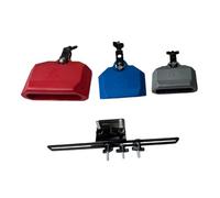 predolo 4", 5" And 6" Cowbells, Latin American Percussion Instrument, Professional Drum Block with Mounting Rod Clamp for, blue red silver B