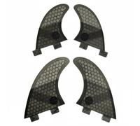 predolo 4 Pieces Fin Control Fins Precision Molded Set Asymmetrical Side Foils Surfboard 4pcs Configuration , Gray
