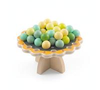 predolo 42 Pieces Wooden Game Made of Solid Wood Bead Balance Toy Develops Concentration Kids Stacking Beads Game for Family, School, Party