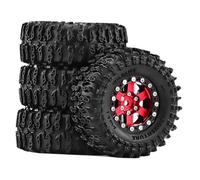 predolo 4Pcs Tires High Performance Easy Installation Direct Replace Supplies Sturdy DIY Modified for 1/18-18 TRX4M SCX24, Red