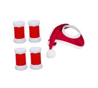 predolo 4x Horse Leg Wraps Horse Christmas Hat Holiday Cap Equestrian Equipment Leg Guard Fly Leg Boots for Livestock Party Favors, 35cmx43cm