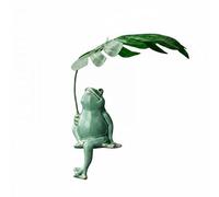 predolo 6x Umbrella Frog Figurine, Tea Pet Frog Ornament, Gift, Creative Garden Decoration for Balcony, Aquarium, Terrace, 2 Pcs