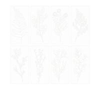 predolo 8 Pieces Grass Painting Templates Grass Stencils Notebook Diary Making Botanical Stencils Set for Canvas Art Projects
