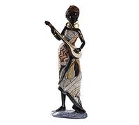 predolo African Lady Figurine Tribal Women Statue Exotic Ornaments for Living Room, A