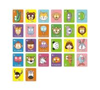 predolo Animal Face Cover Flash Cards Cognitive Development Animal Alphabet Cards Interactive Educational Toy for Classroom