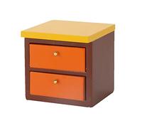 predolo -Bedside Table, Wooden Decorations, Colored with Drawers, 1:12 Scale, Locker, Bedside Table for Dollhouses, Micro Landscape, DIY Accessories