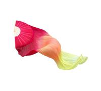 predolo Belly Dance Faux Silk Fan,Show Arts,Stage Performance,for Dancer Women, red, Left Hand