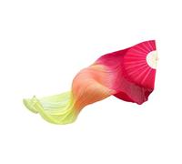 predolo Belly Dance Faux Silk Fan,Show Arts,Stage Performance,for Dancer Women, red, Right hand