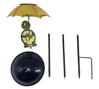 predolo Bird Feeder, Luminous Frog Figurine with Umbrella, Weatherproof, Solar Garden Decoration And