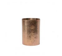 predolo Brass Beverage Container Metal Drinking Cup Hammered Finish Cylindrical Vessel Open Top Simple Shape Solid Build Reusable Drinkware Suitable for Home, Copper, 400ml