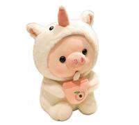 predolo bubbles Tea Pig Stuffed Animal Cuddly Pig Stuffed Animal PP Filled Pink Piggy Toy for Couples, Bedroom, Nursery, 40CM, Unicorn