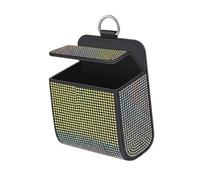 predolo Car Vent Storage Bag Sunglass Holder Car Accessories PU Leather Pocket for Key, Colorful