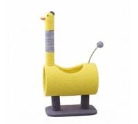 predolo Cat Climbing Frame Cat Tunnel Cat Perch Cat Post With Sisal Wrapped Elements And Wood Board Base Stable Support For Playful Leaps Climbing And Daily, Yellow Chicken Cat Tree