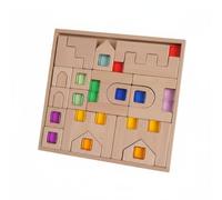 predolo Colorful Block Puzzle Rainbow Colors Fortress Block Set Light-Transmitting for Kindergarten Kids, Preschoolers, Preschool, Classroom