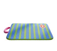 predolo Cooling Mat with Handle Breathable Pet Cooling Mat Waterless for Pups, Floor, Blue Green Stripe, S-48 38cm Suitable For Pets Under 2 Catties