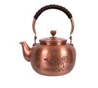 predolo Copper Tea Kettle Handcrafted Copper Teapot Polished Tea Kettle for Collectors, Light Luxury Retro Harmony Home